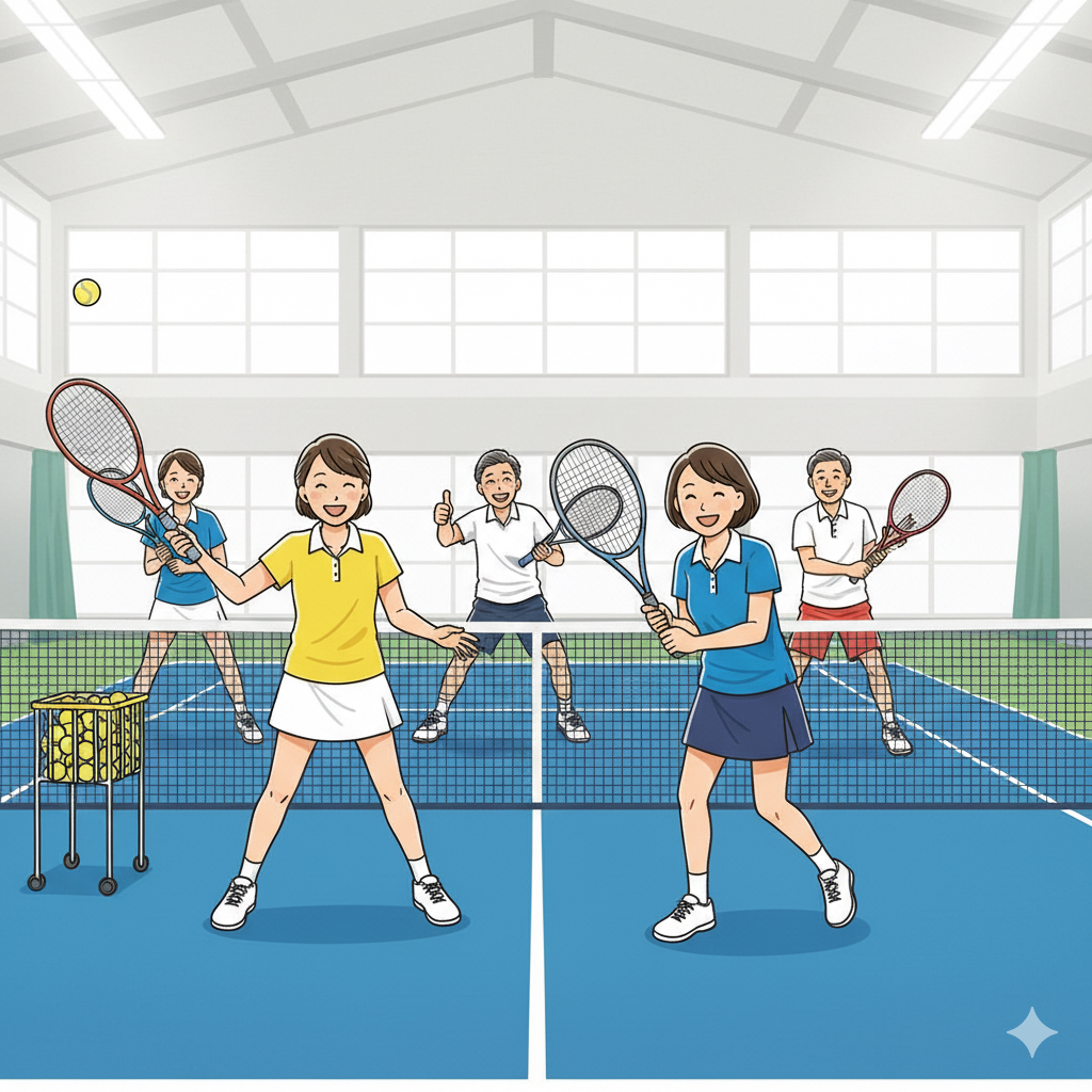 一般クラス - テニスを楽しむ様子